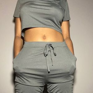 TWO PIECE STACKED JOGGER OUTFIT
